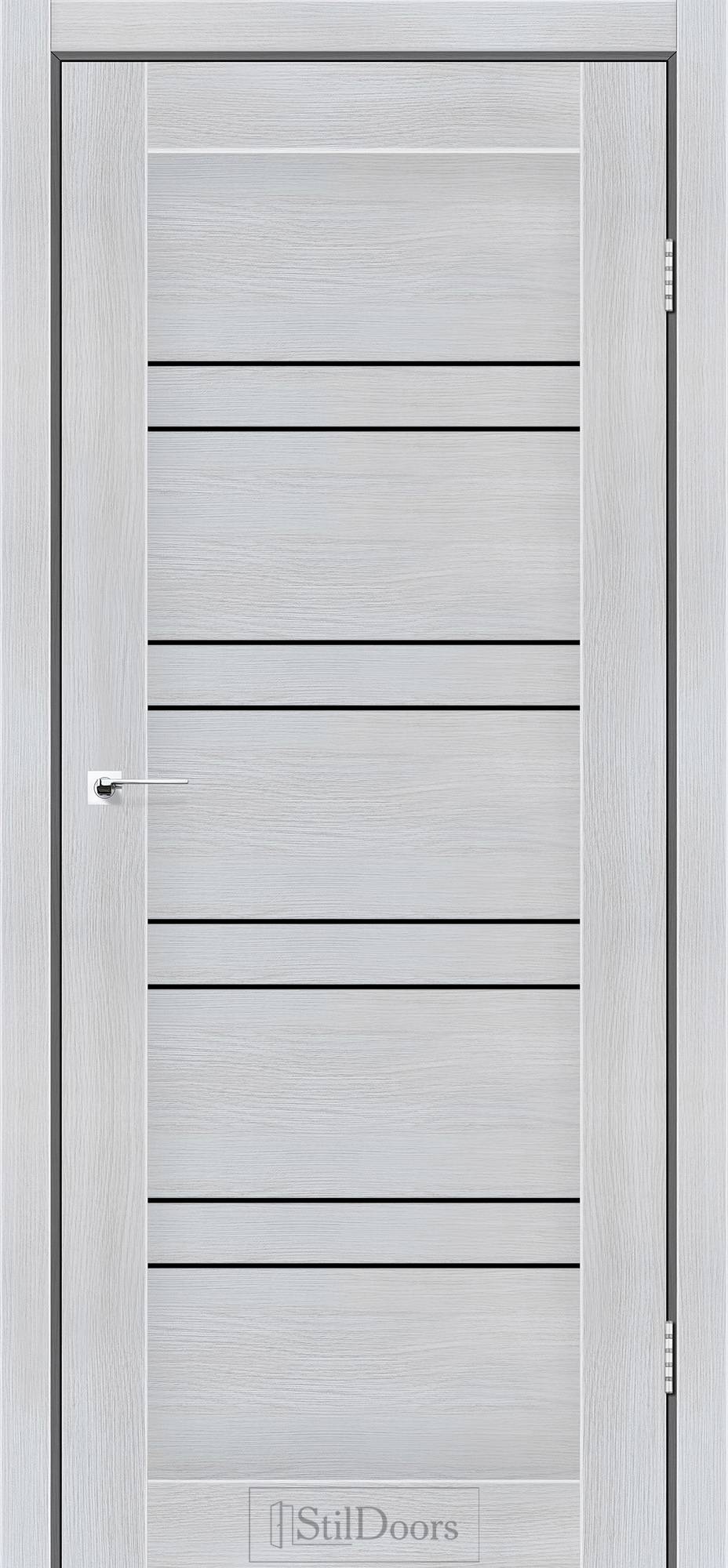 Міжкімнатні двері StilDoors Анталія білий матовий скло ЧОРНЕ
