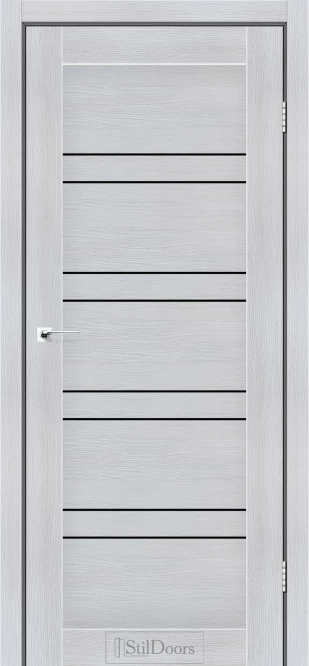 Міжкімнатні двері StilDoors Анталія білий матовий скло ЧОРНЕ