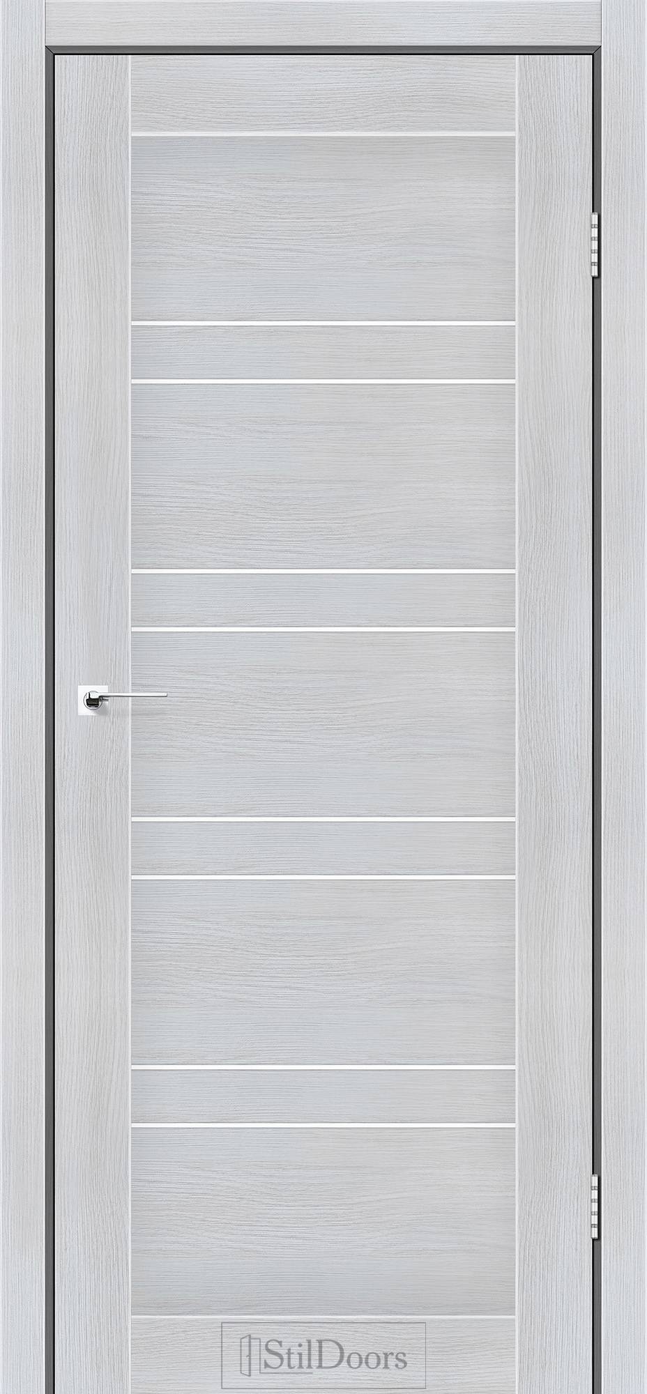 Міжкімнатні двері StilDoors Анталія білий матовий скло ЧОРНЕ