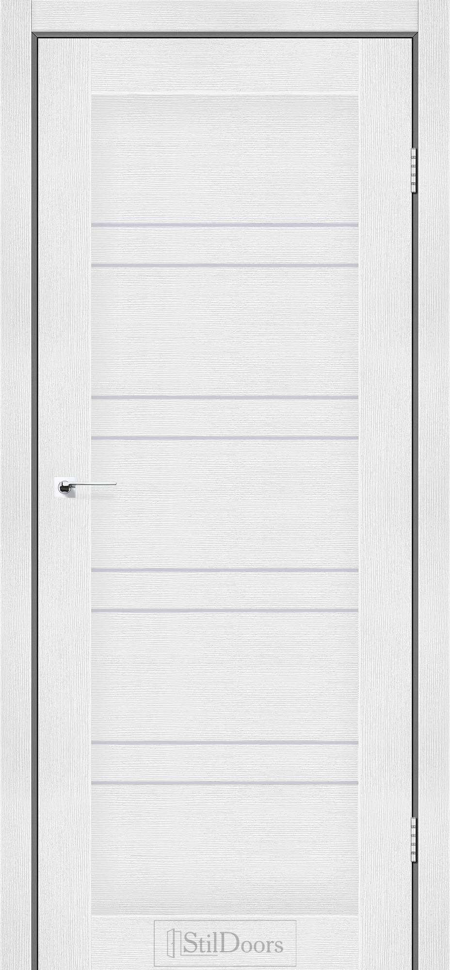 Міжкімнатні двері StilDoors Анталія білий матовий скло ЧОРНЕ