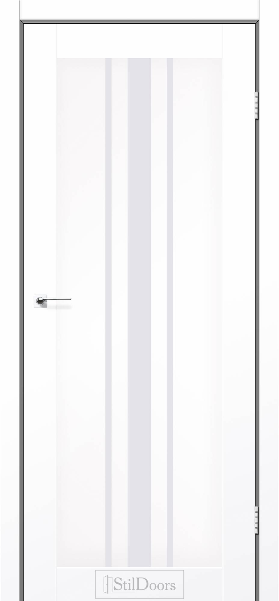 Міжкімнатні двері StilDoors Арізона білий матовий скло сатін