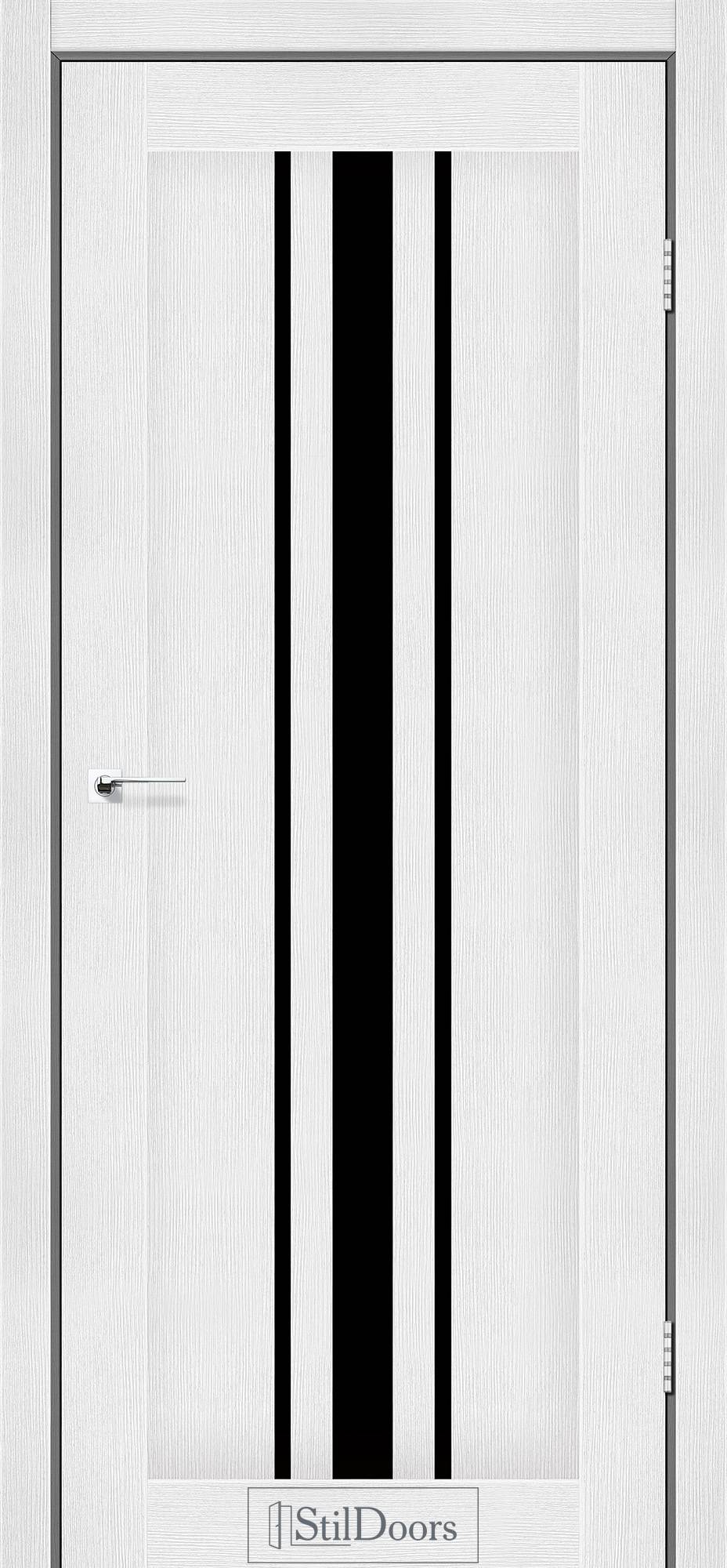 Міжкімнатні двері StilDoors Арізона біле дерево скло ЧОРНЕ