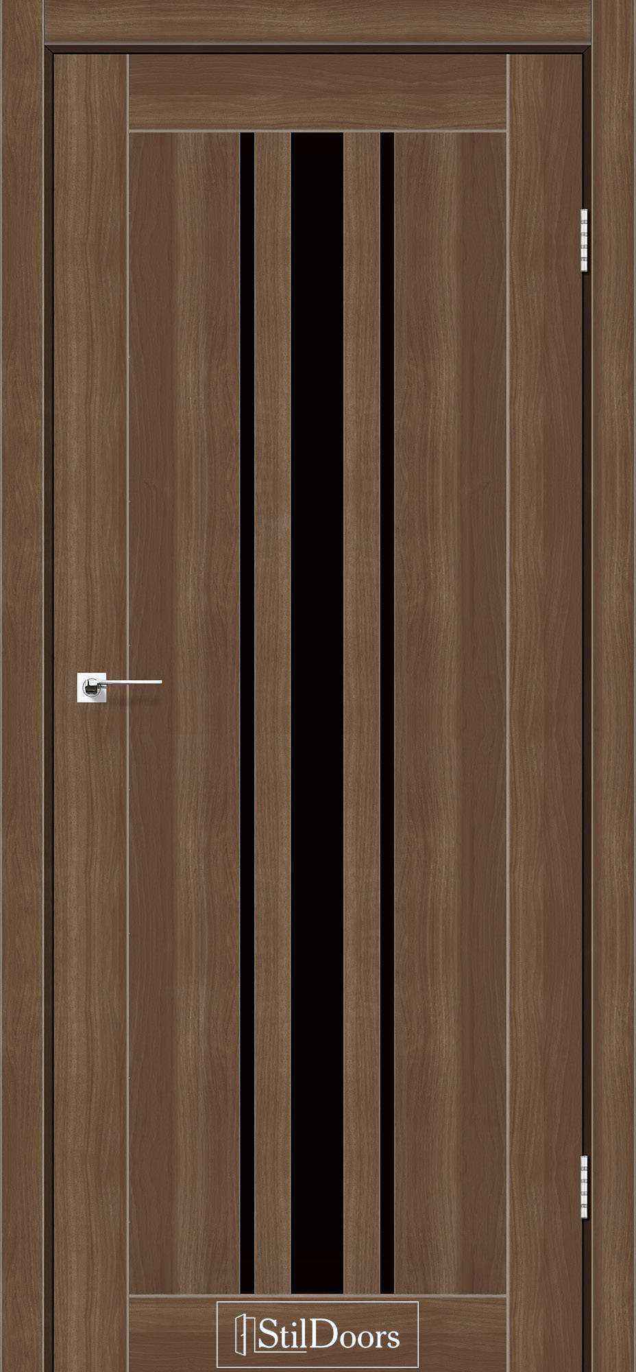 Міжкімнатні двері StilDoors Арізона біле дерево скло ЧОРНЕ