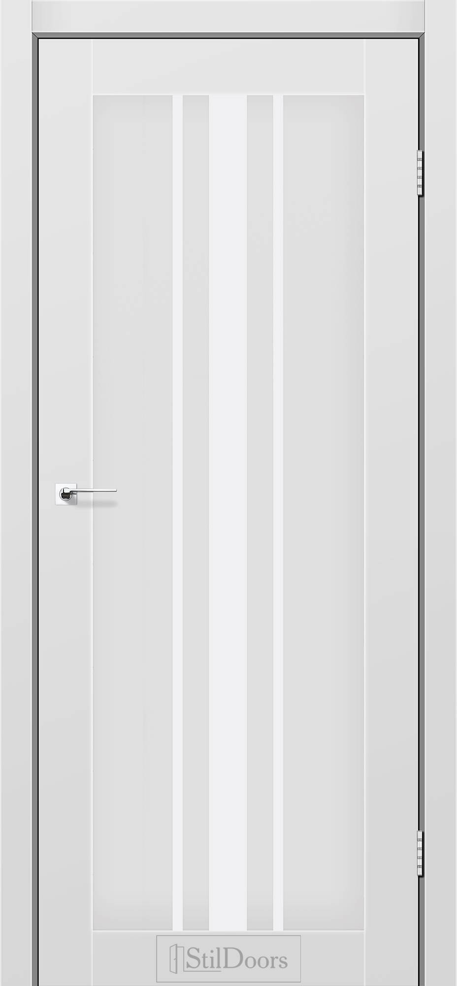 Міжкімнатні двері StilDoors Арізона біле дерево скло ЧОРНЕ