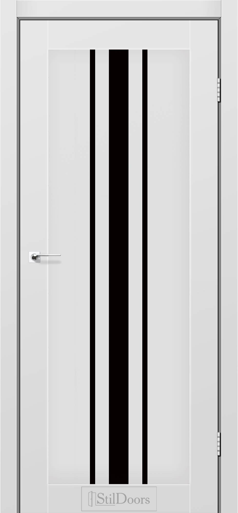 Міжкімнатні двері StilDoors Арізона біле дерево скло ЧОРНЕ