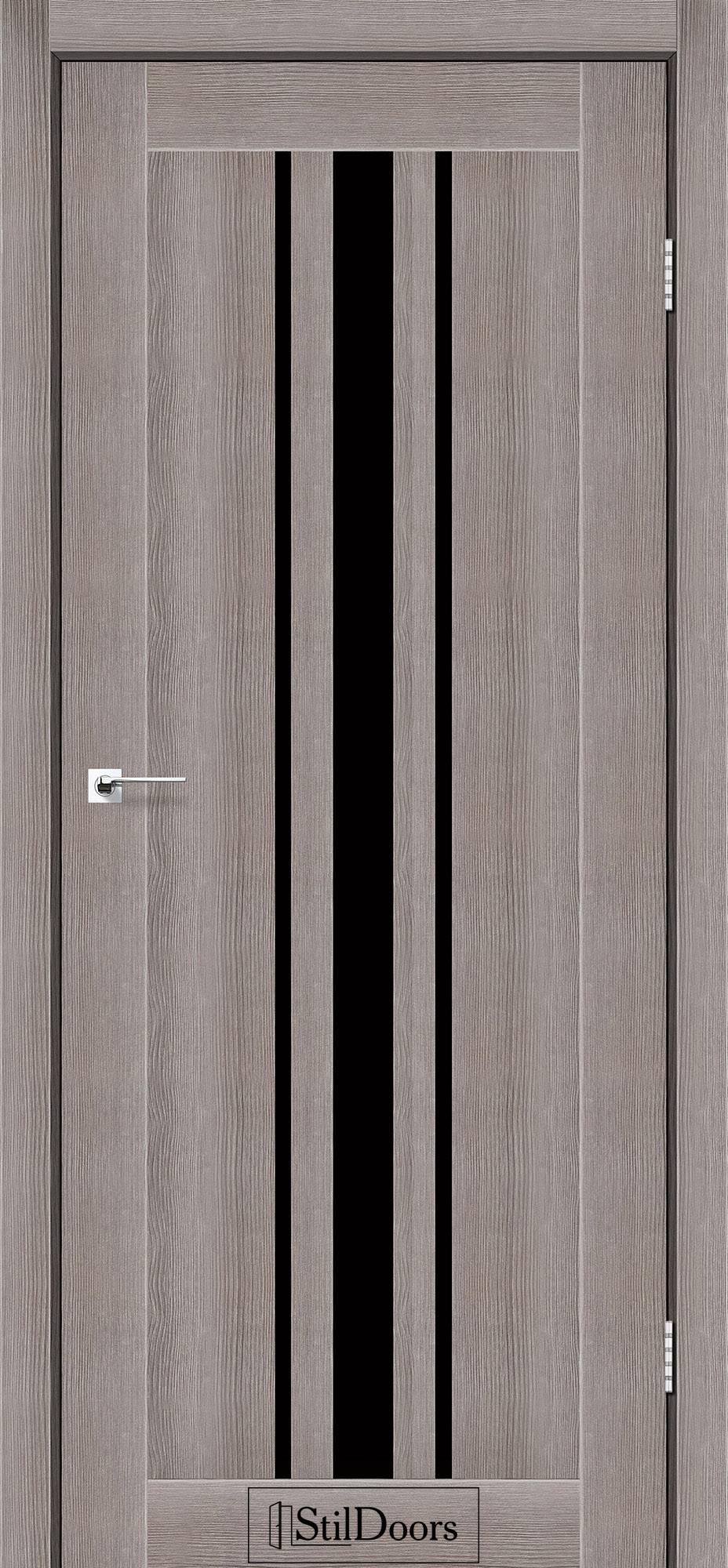 Міжкімнатні двері StilDoors Арізона біле дерево скло ЧОРНЕ