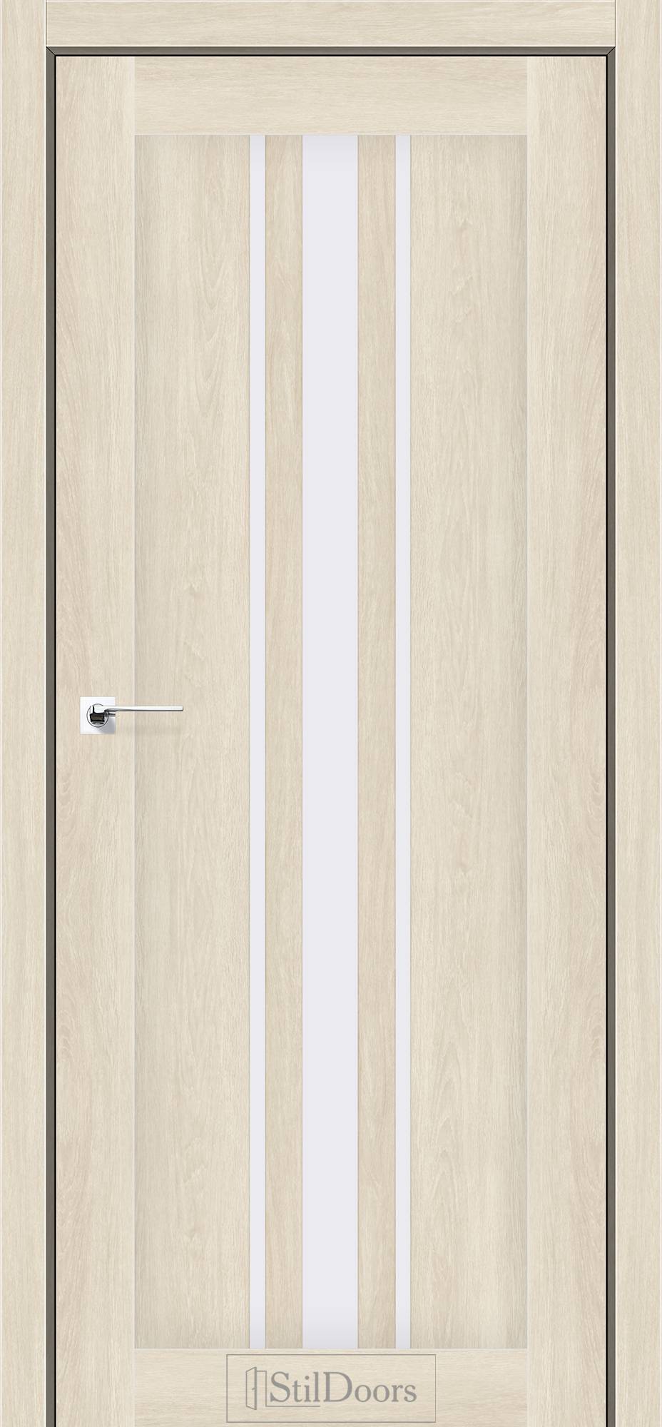 Міжкімнатні двері StilDoors Арізона біле дерево скло ЧОРНЕ