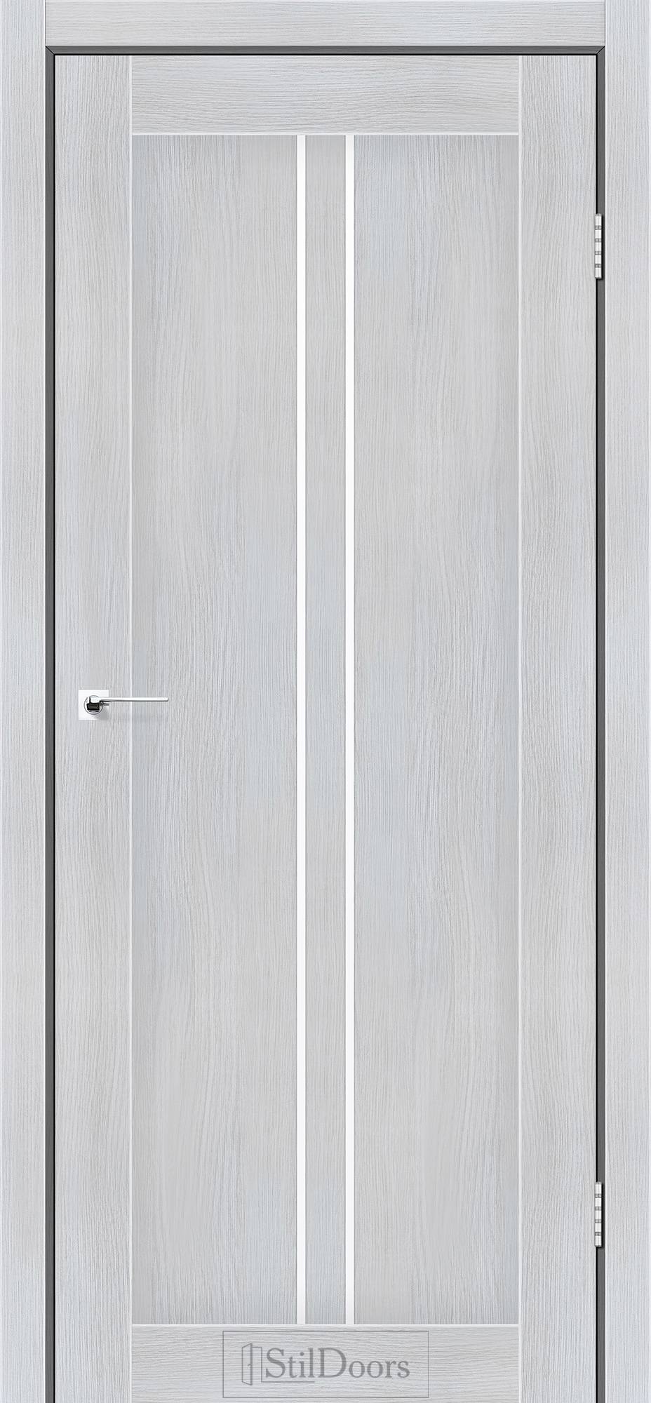 Міжкімнатні двері StilDoors Барселона дуб сріблястий скло сатін