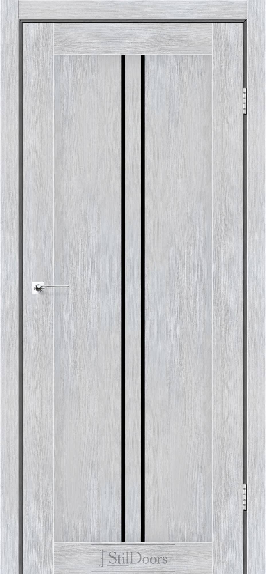 Міжкімнатні двері StilDoors Барселона дуб сріблястий скло сатін