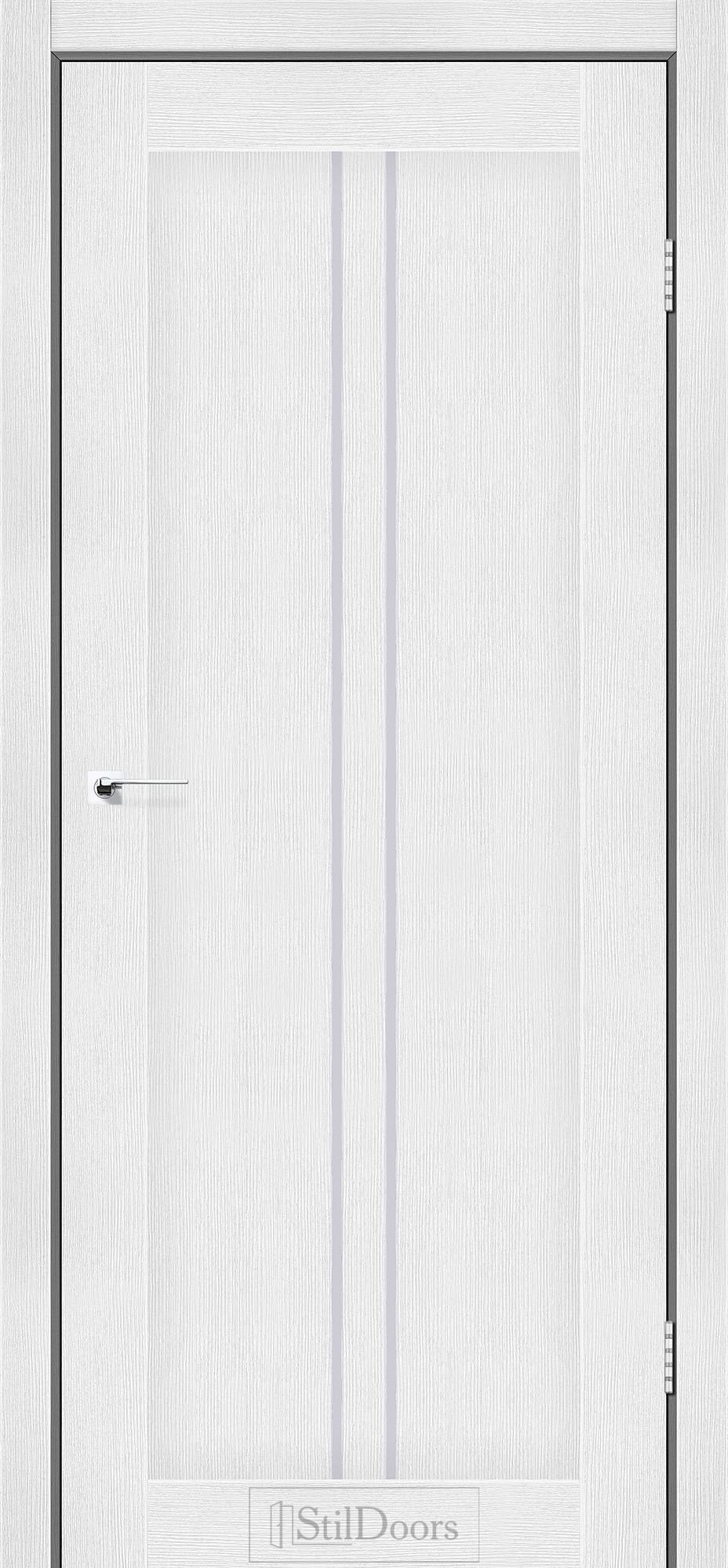 Міжкімнатні двері StilDoors Барселона дуб сріблястий скло сатін