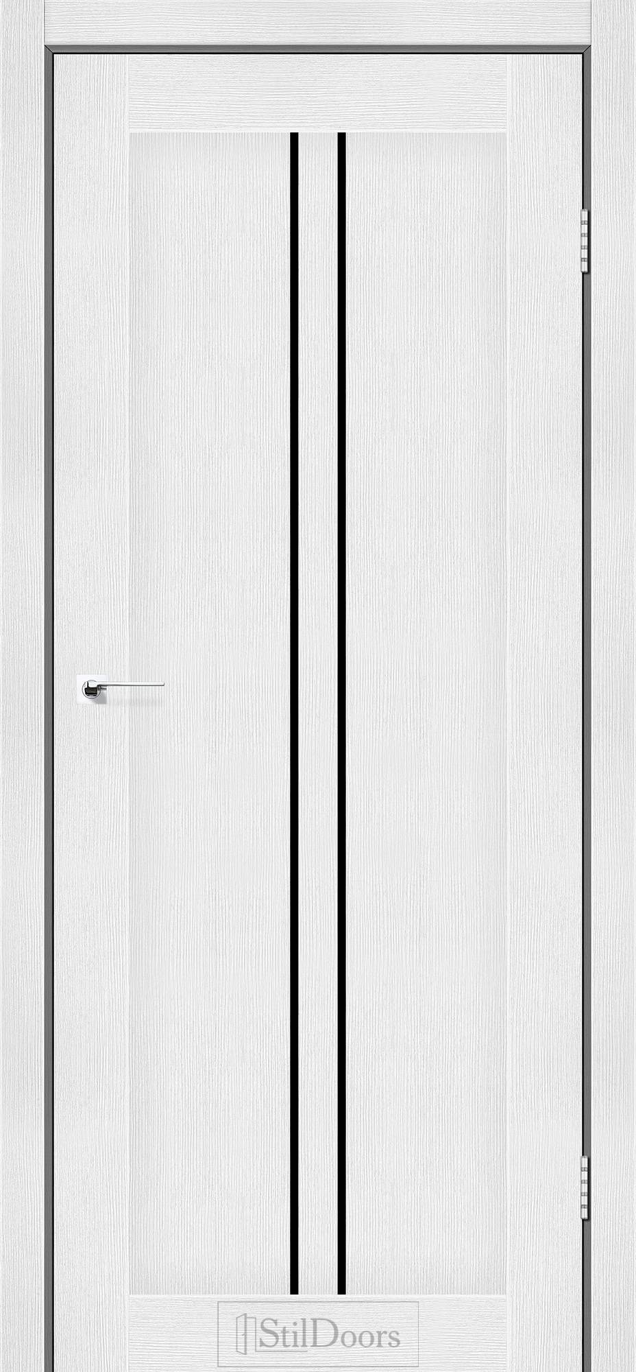 Міжкімнатні двері StilDoors Барселона дуб сріблястий скло сатін