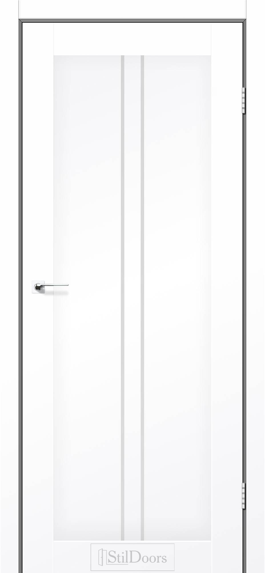 Міжкімнатні двері StilDoors Барселона дуб сріблястий скло сатін