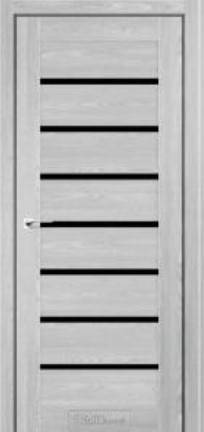 Міжкімнатні двері StilDoors Астро флітвуд грей скло ЧОРНЕ