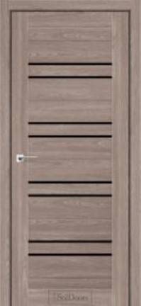 Міжкімнатні двері StilDoors Ферро флітвуд мокко скло ЧОРНЕ