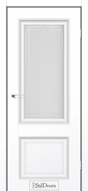 Міжкімнатні двері StilDoors Кароліна білий матовий малюнок