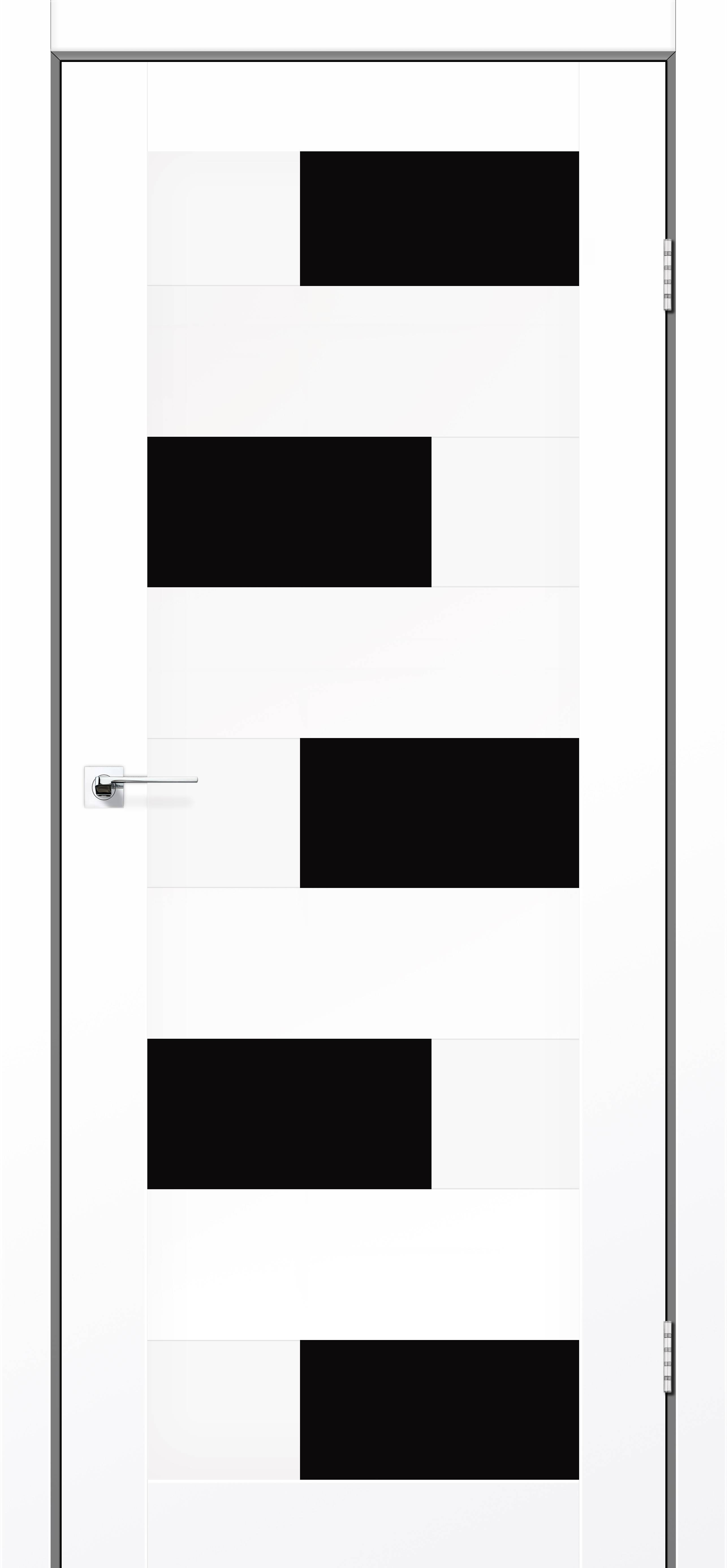 Міжкімнатні двері StilDoors Непал кремове дерево скло ЧОРНЕ