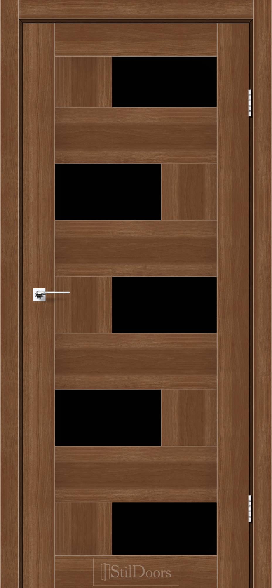 Міжкімнатні двері StilDoors Непал кремове дерево скло ЧОРНЕ