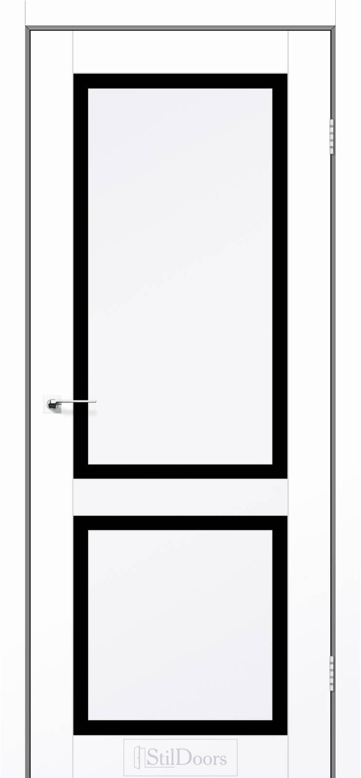 Міжкімнатні двері StilDoors Портленд білий матовий скло сатін