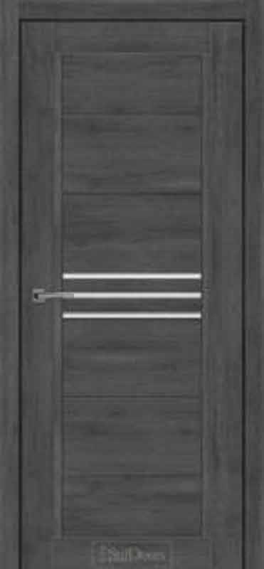 Міжкімнатні двері StilDoors Равелло дуб крафт скло ЧОРНЕ