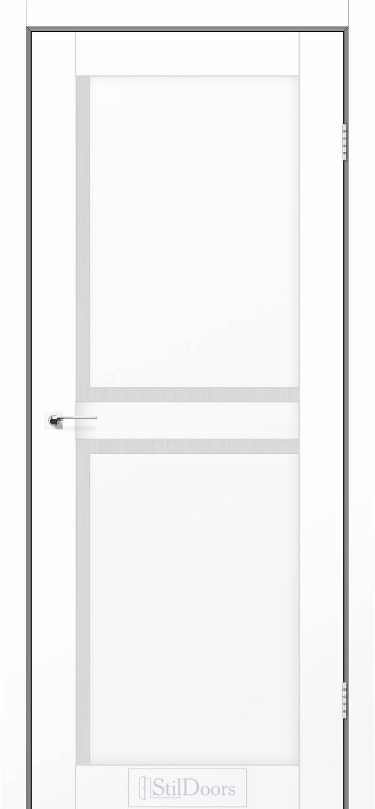 Міжкімнатні двері StilDoors Сакраменто білий матовий скло сатін