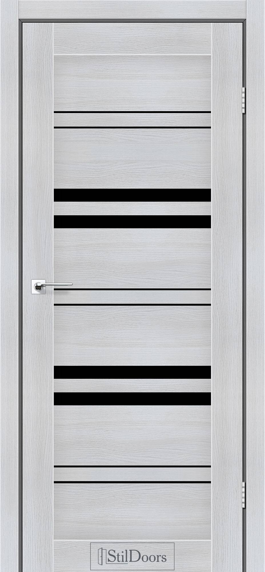 Міжкімнатні двері StilDoors Словенія світлий бетон скло сатін
