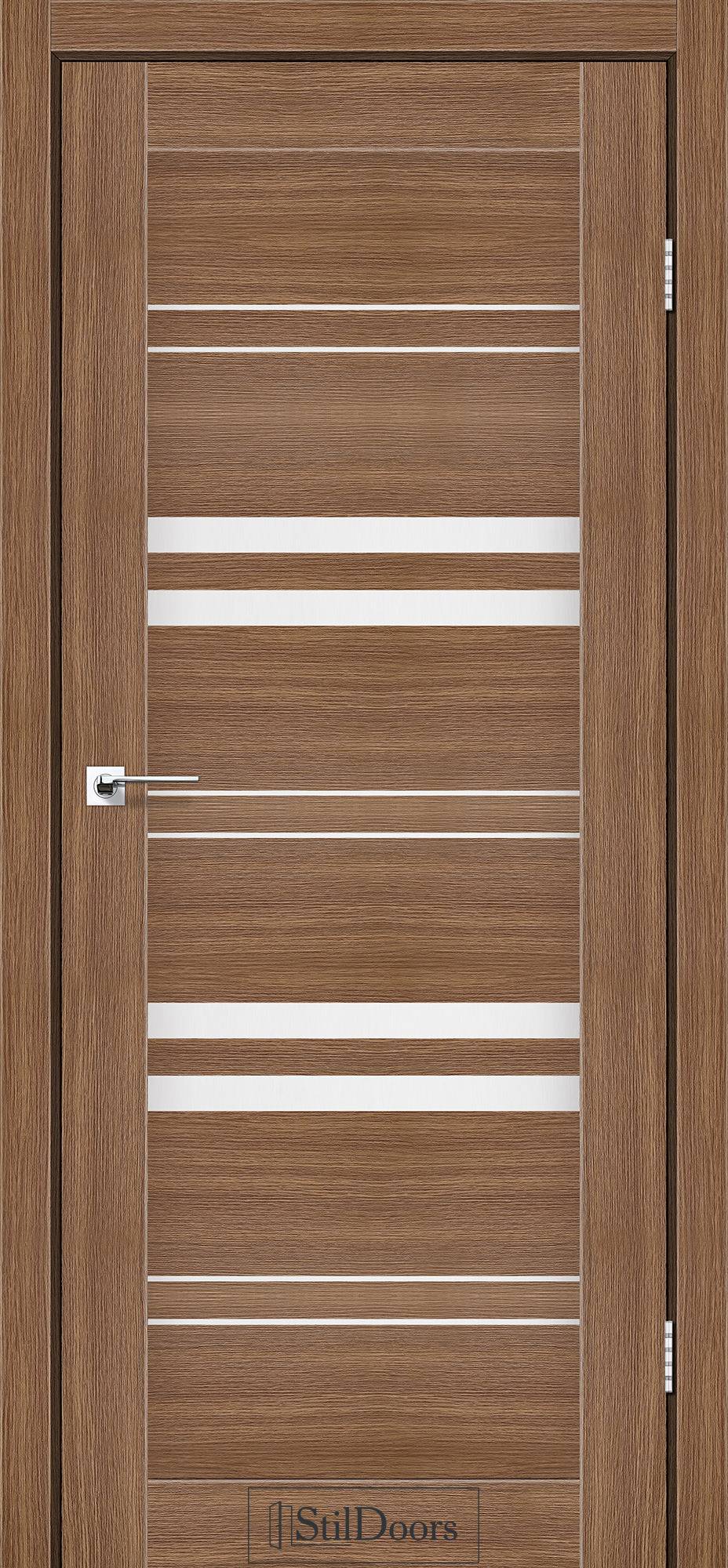 Міжкімнатні двері StilDoors Словенія світлий бетон скло сатін