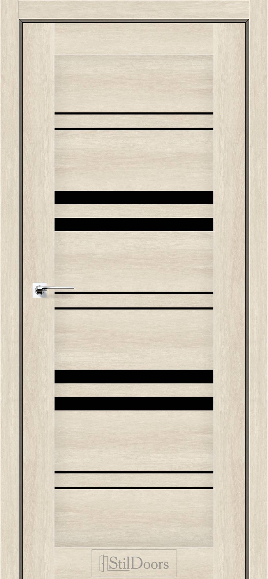 Міжкімнатні двері StilDoors Словенія світлий бетон скло сатін
