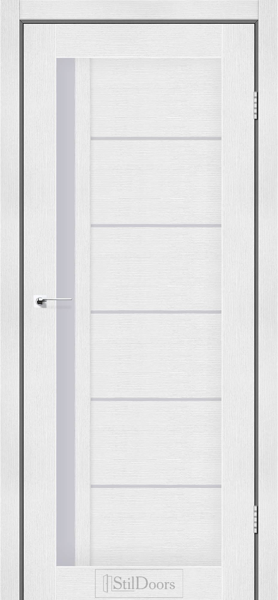 Міжкімнатні двері StilDoors Софія дуб попелястий скло ЧОРНЕ