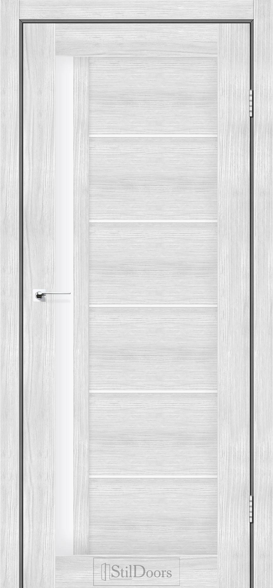 Міжкімнатні двері StilDoors Софія дуб попелястий скло ЧОРНЕ