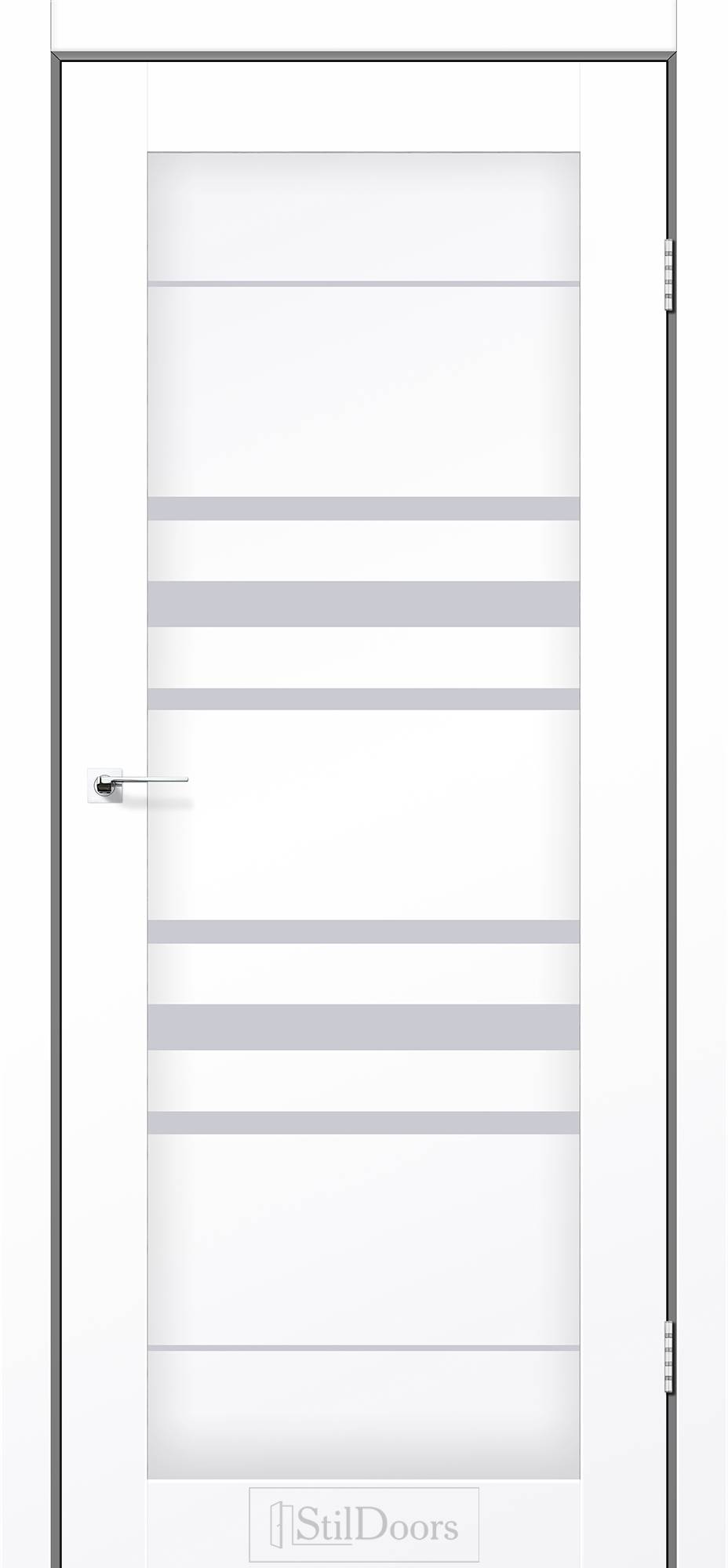 Міжкімнатні двері StilDoors Токіо дуб сріблястий скло ЧОРНЕ