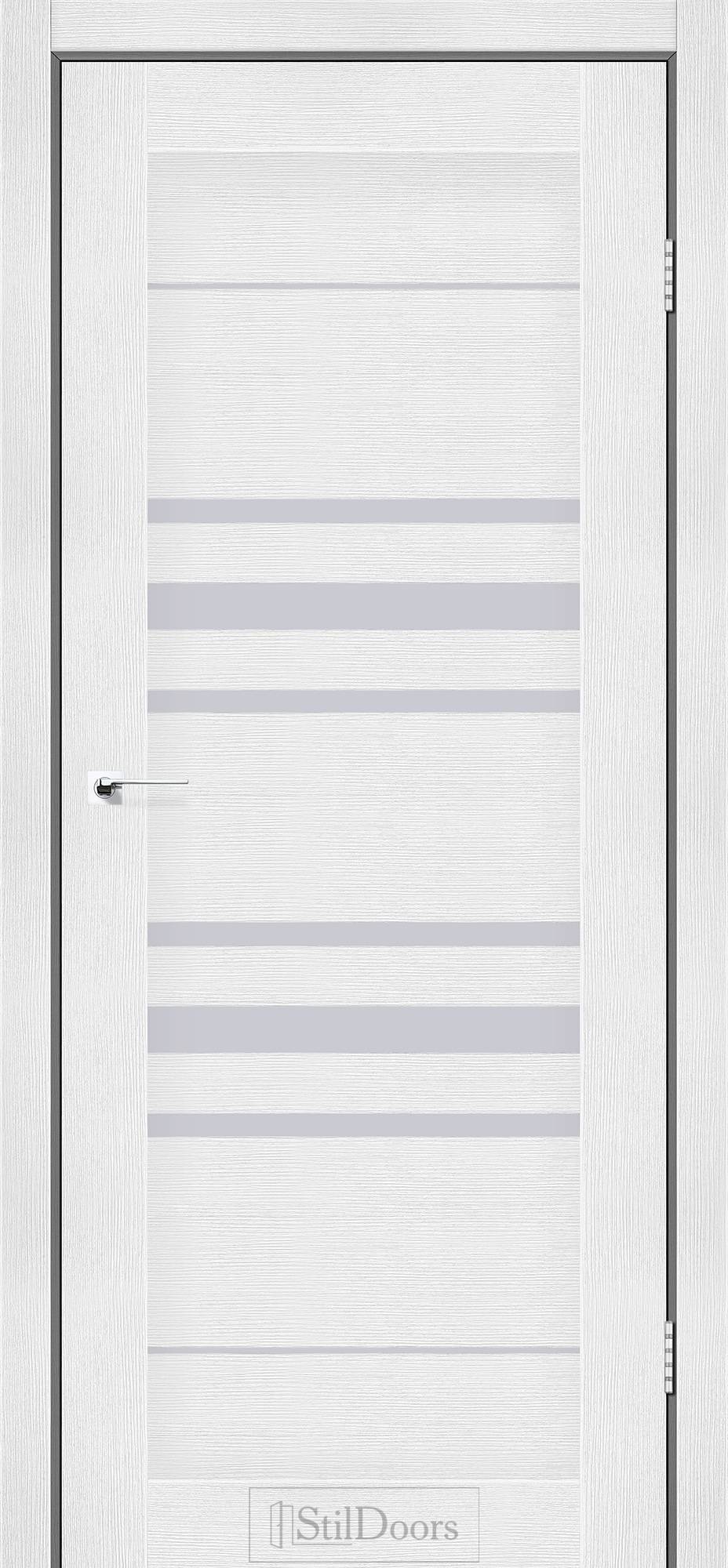Міжкімнатні двері StilDoors Токіо дуб сріблястий скло ЧОРНЕ