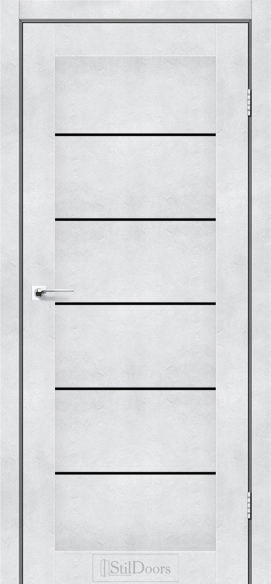 Міжкімнатні двері StilDoors Вікторія білий матовий скло ЧОРНЕ