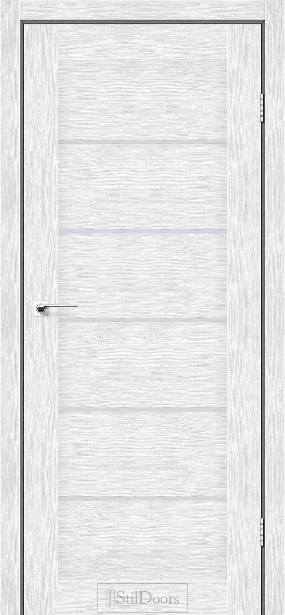 Міжкімнатні двері StilDoors Вікторія дуб альба скло сатін