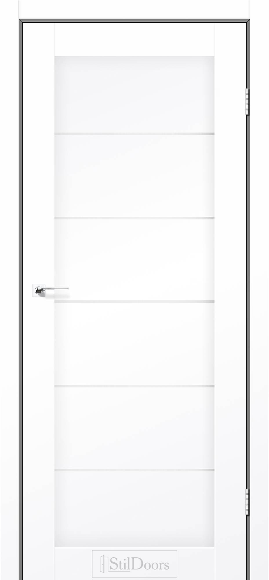 Міжкімнатні двері StilDoors Вікторія дуб альба скло сатін