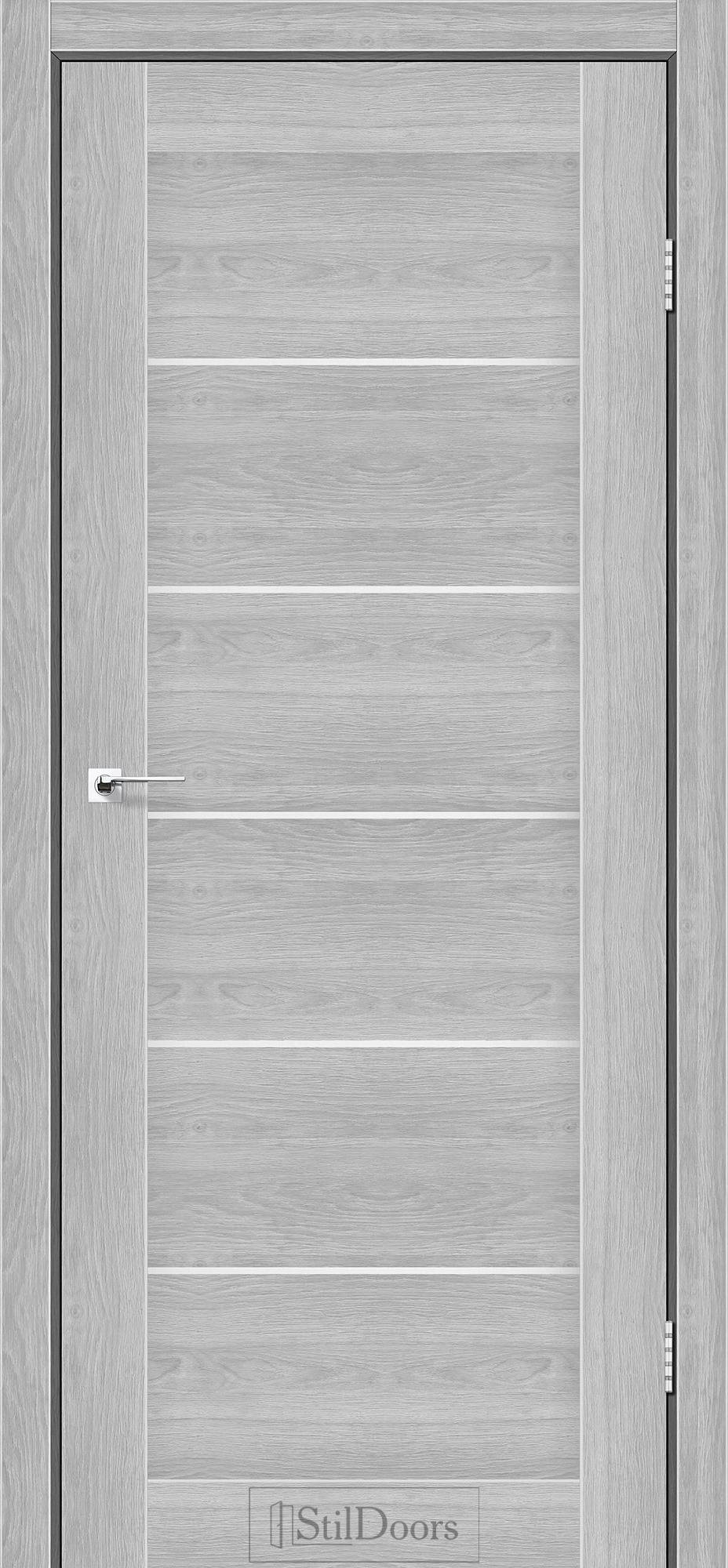 Міжкімнатні двері StilDoors Вікторія дуб альба скло сатін