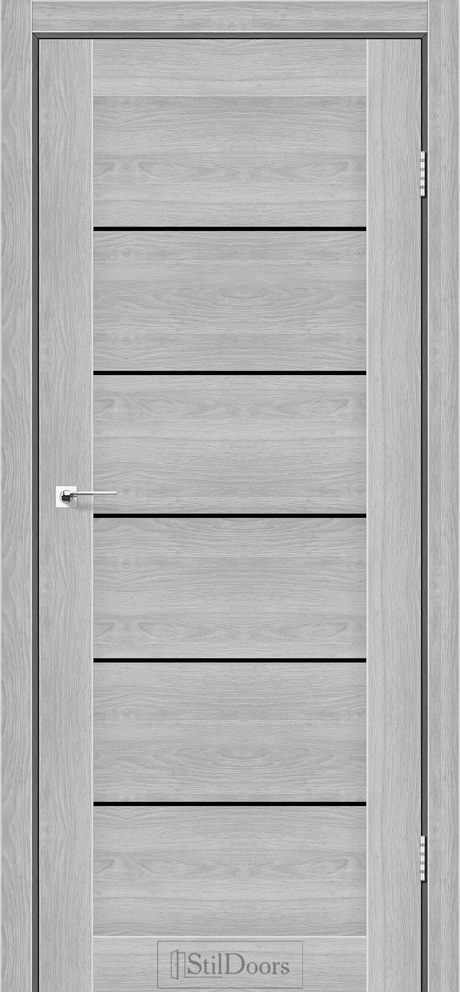 Міжкімнатні двері StilDoors Вікторія білий матовий скло ЧОРНЕ