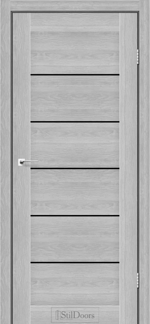 Міжкімнатні двері StilDoors Вікторія білий матовий скло ЧОРНЕ