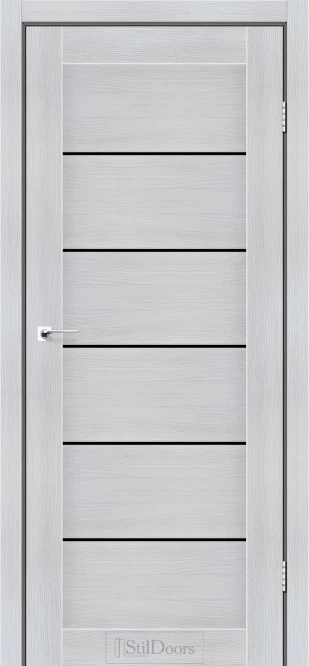 Міжкімнатні двері StilDoors Вікторія білий матовий скло ЧОРНЕ