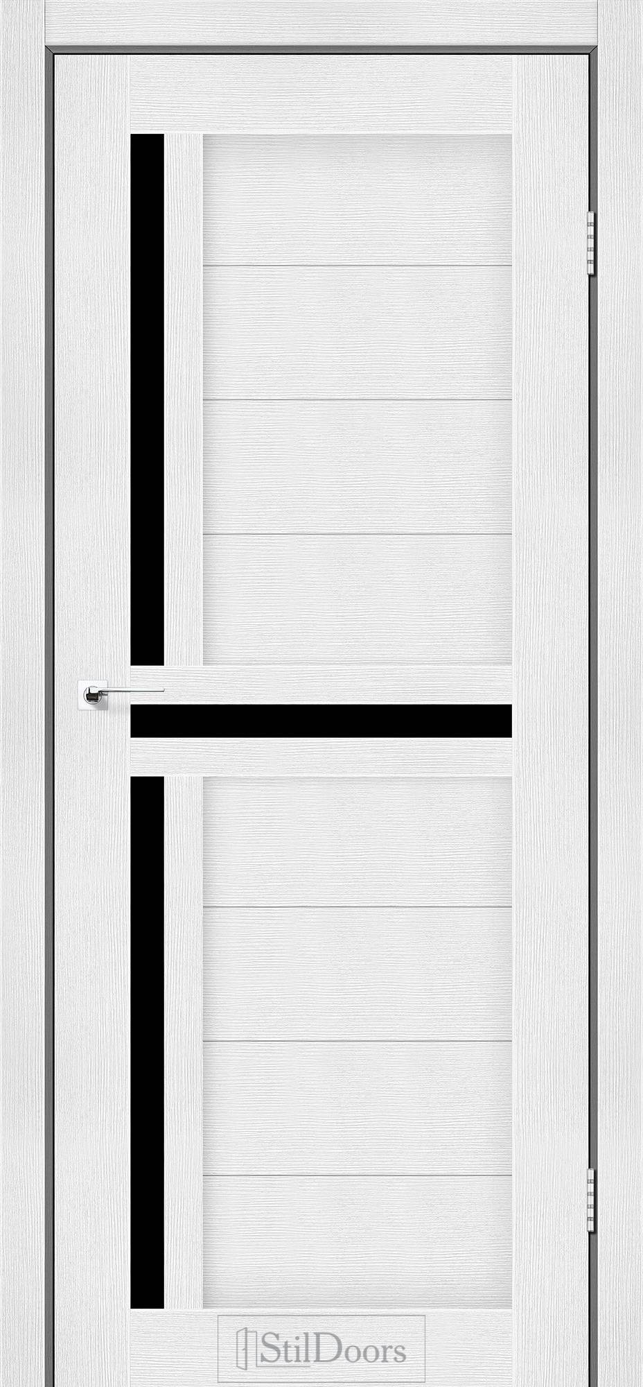 Міжкімнатні двері StilDoors Вест біле дерево сатін BLK