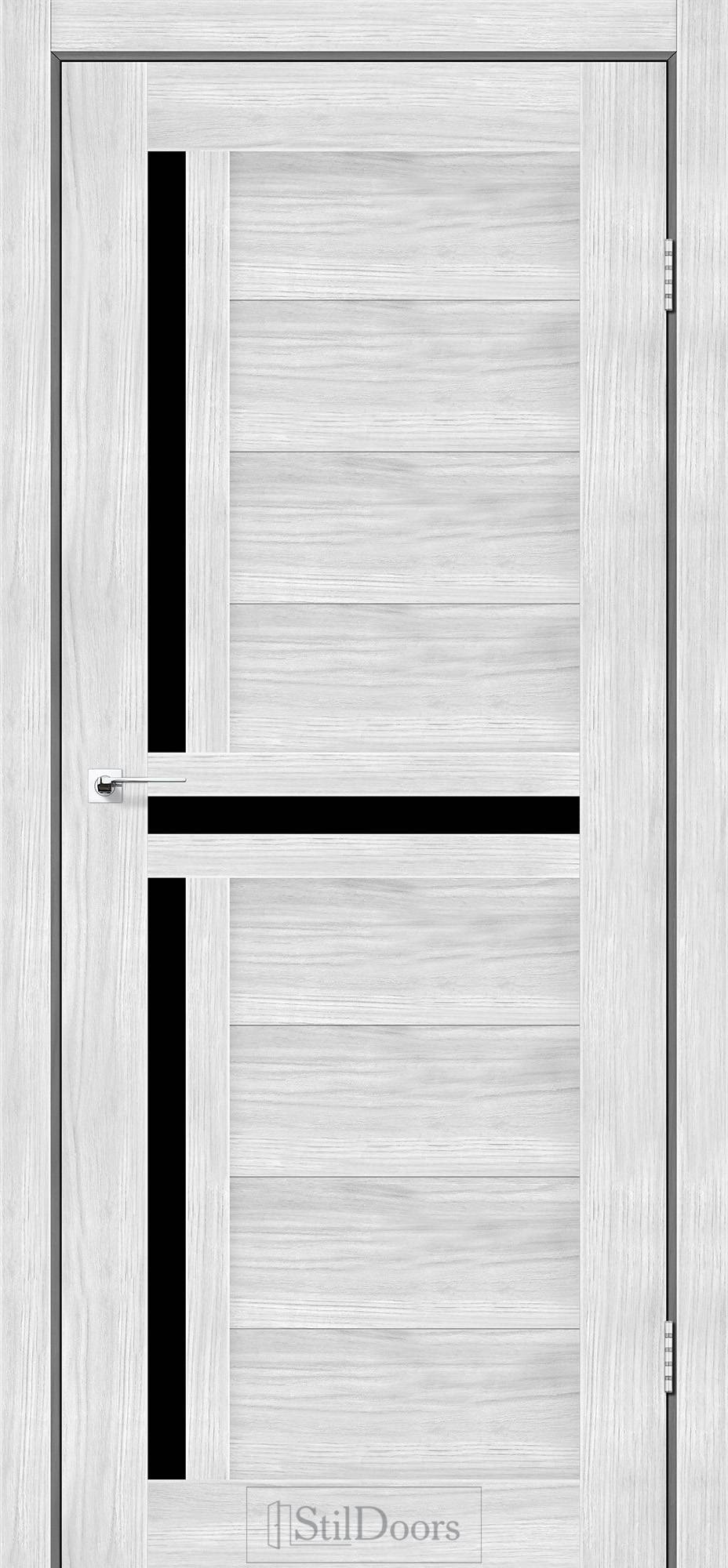 Міжкімнатні двері StilDoors Вест біле дерево сатін BLK