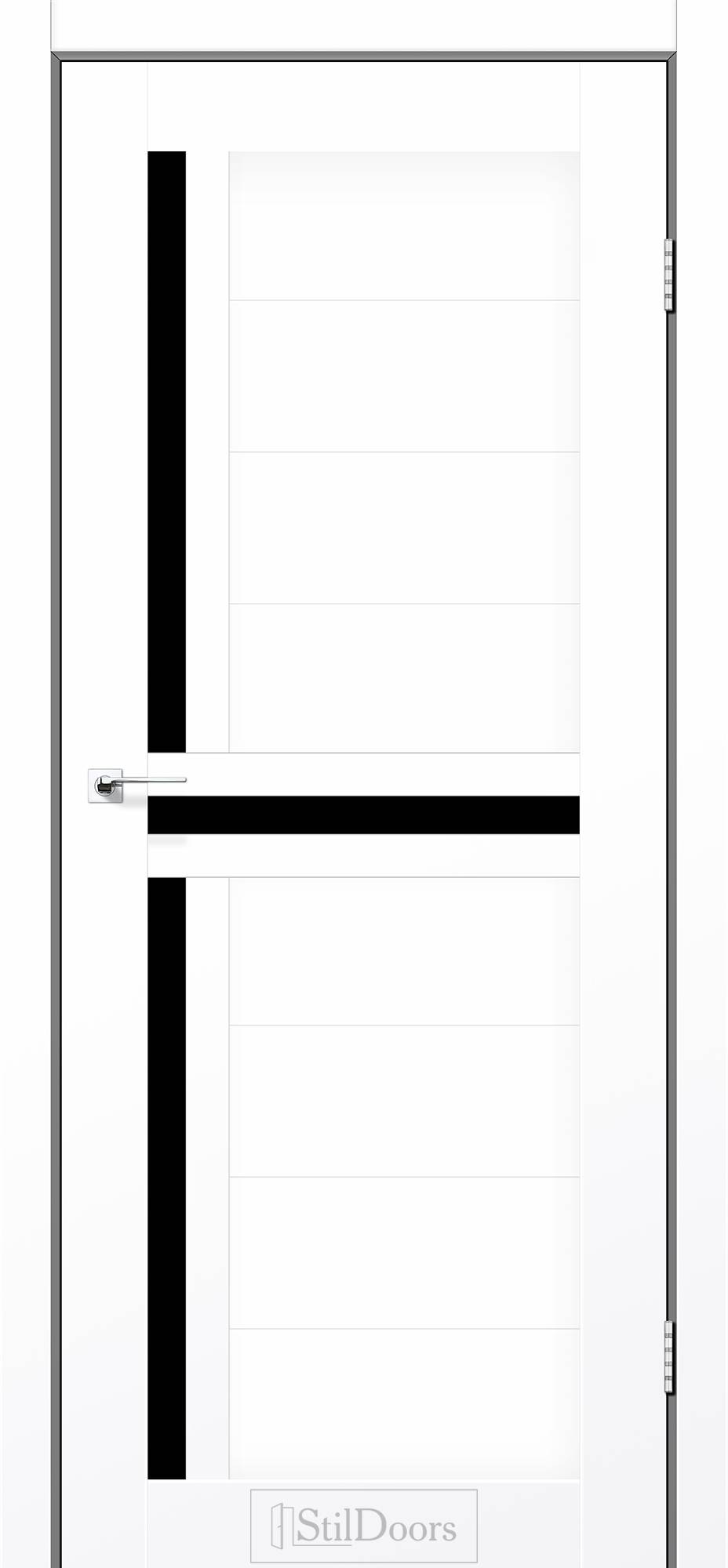 Міжкімнатні двері StilDoors Вест біле дерево сатін BLK
