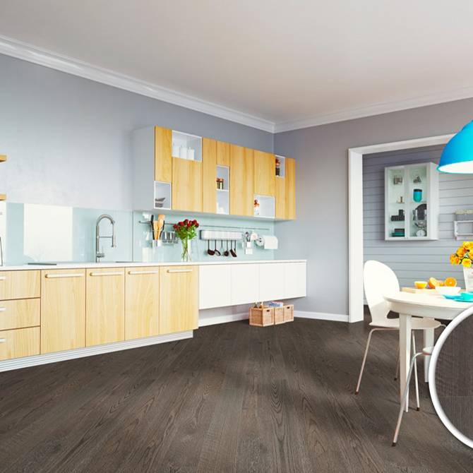 Паркетна дошка ESTA PARKET Дуб Ebony 1-пол. лак 1559/160/2100