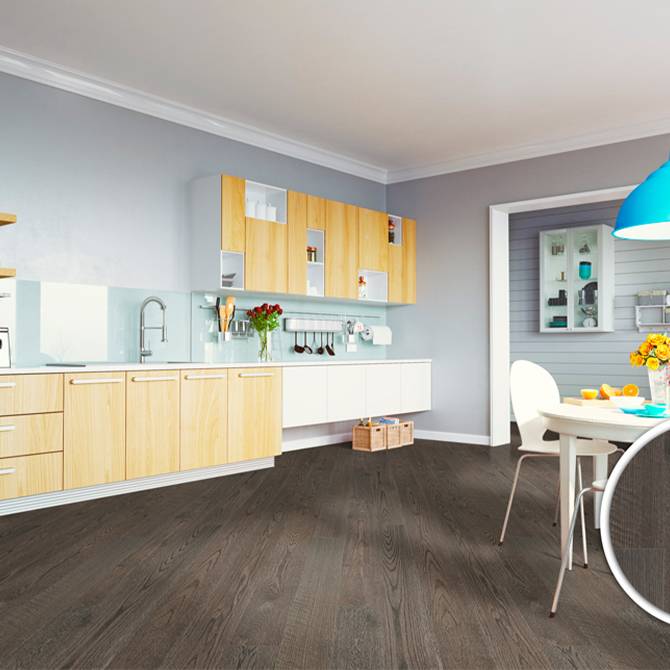 Паркетна дошка ESTA PARKET Дуб Ebony 1-пол. лак 1559/160/1800