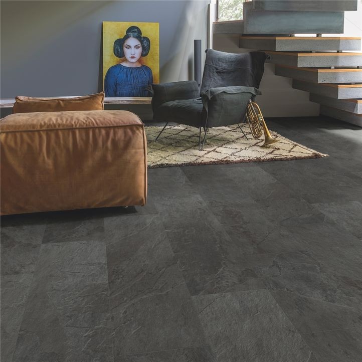 Вінілова підлога Quick-Step Ambient Rigid Click Plus RAMCP40035 Сланець чорний