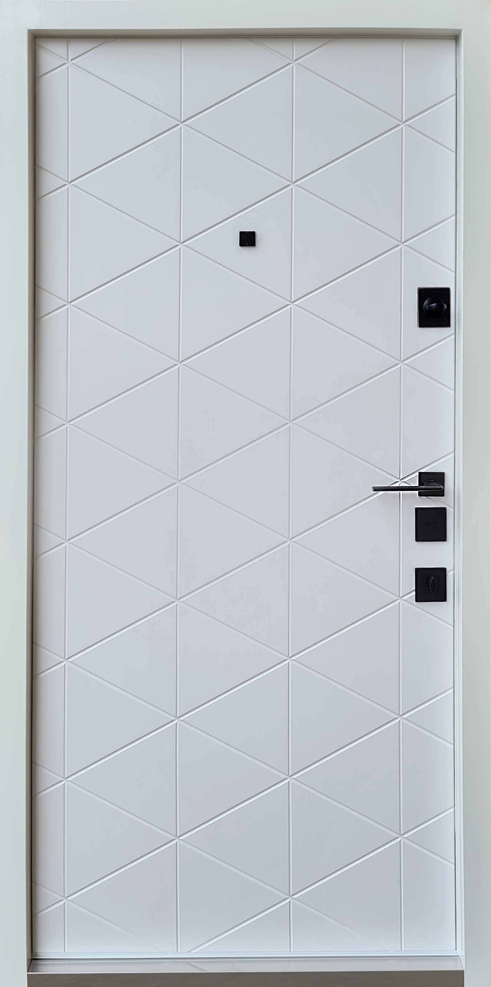 Вхідні двері Qdoors Авангард Бакарді Антрацит Біла емаль