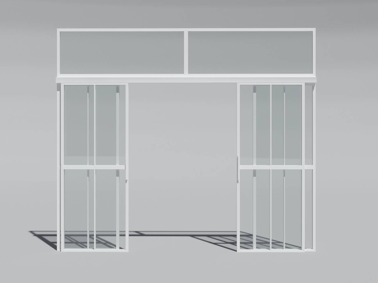 Міжкімнатна перегородка Svarg з двома розсувними дверима з верхньої фрамугою