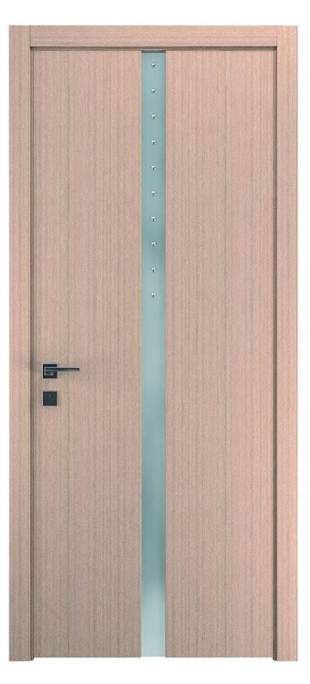 Межкомнатные двери Wake Wood Deluxe cleare 01 (стекло на просвет по центру с кристал. Swarovski)