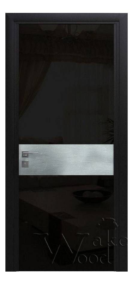 Межкомнатные двери Wake Wood Liberty 02 (стекло + три вставки нерж.)