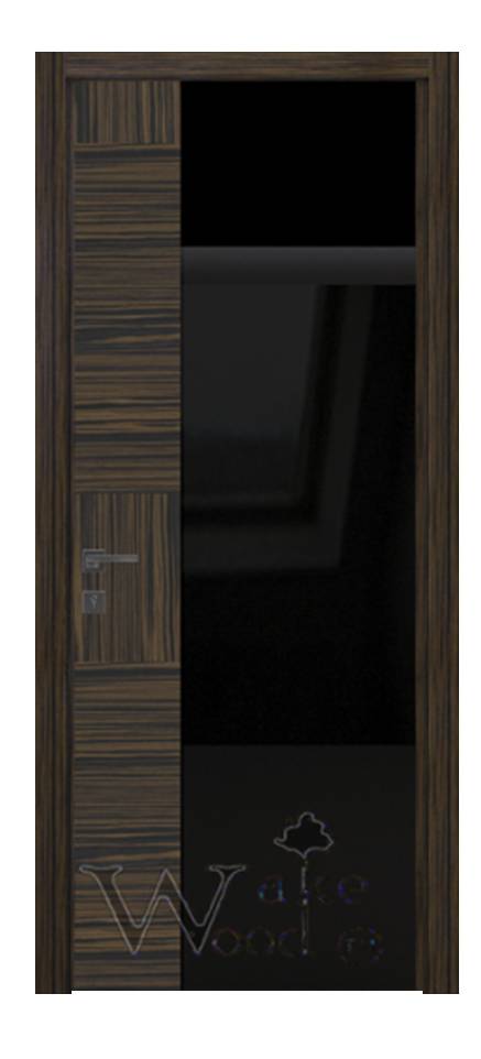 Межкомнатные двери Wake Wood Unica 03 (широкое стекло, шпон в разных направлениях)