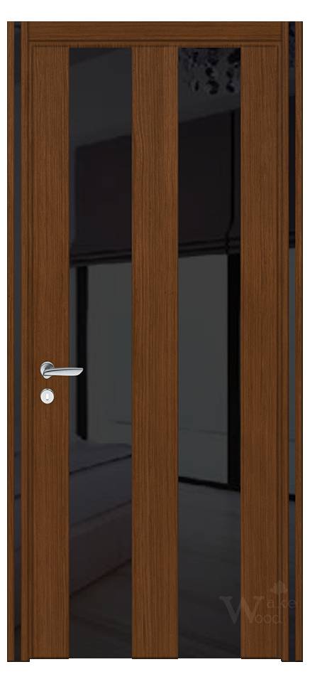 Межкомнатные двери Wake Wood Qesta 03 (стекло или зеркало, декор шпон или окр. МДФ)